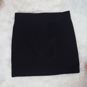 H&M Black Ribbed Bodycon Mini Skirt